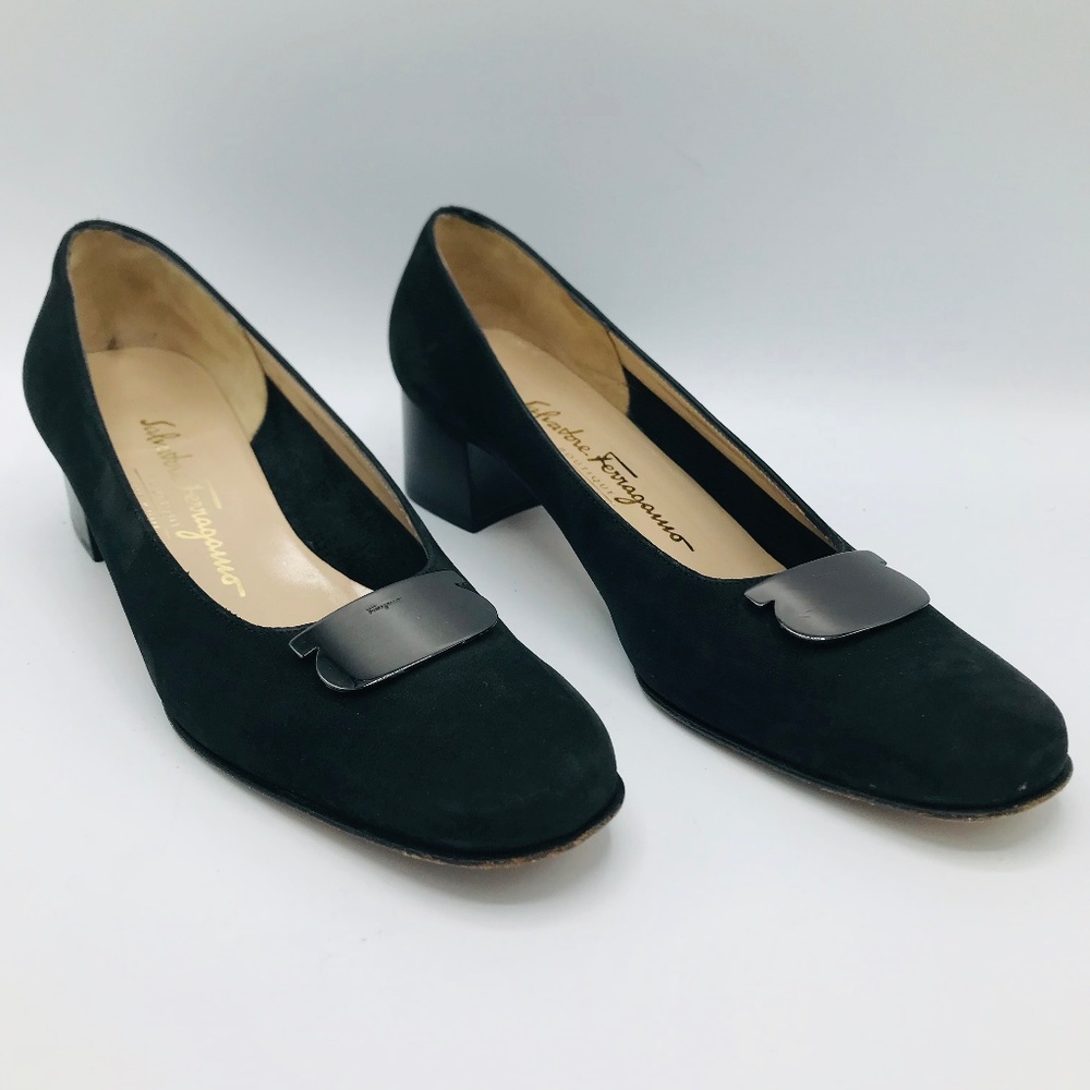 SALVATORE FERRAGAMO Suede Loafer Chunky Heels